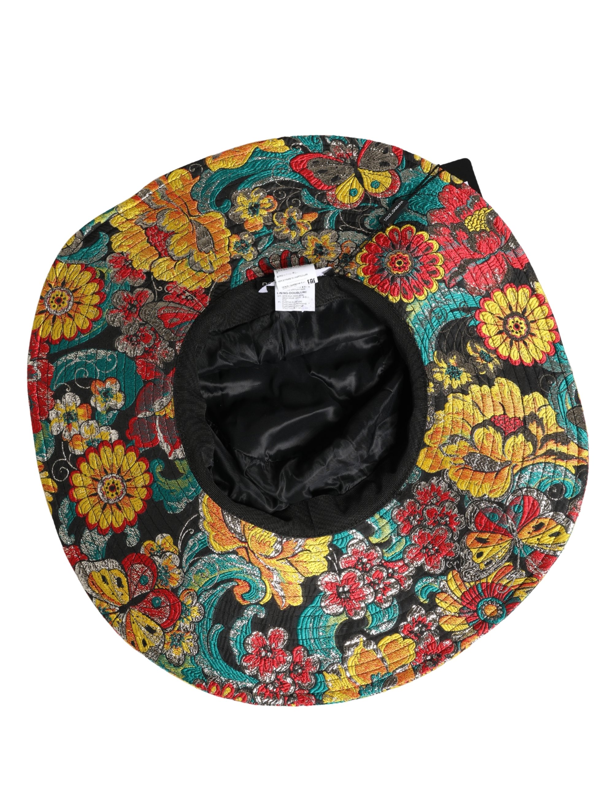 Dolce & Gabbana Men Multicolor Brocade Wide Brim Fisherman Capello Hat - Image 6
