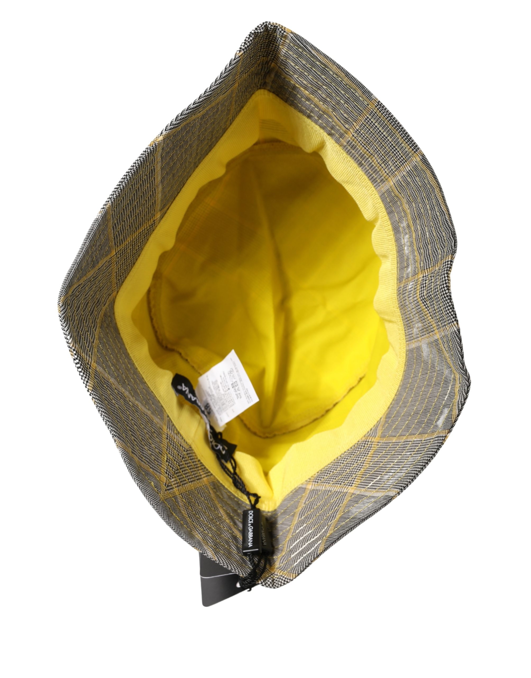 Dolce & Gabbana Men Gray Checkered Bucket Fisherman Capello Hat - Image 7