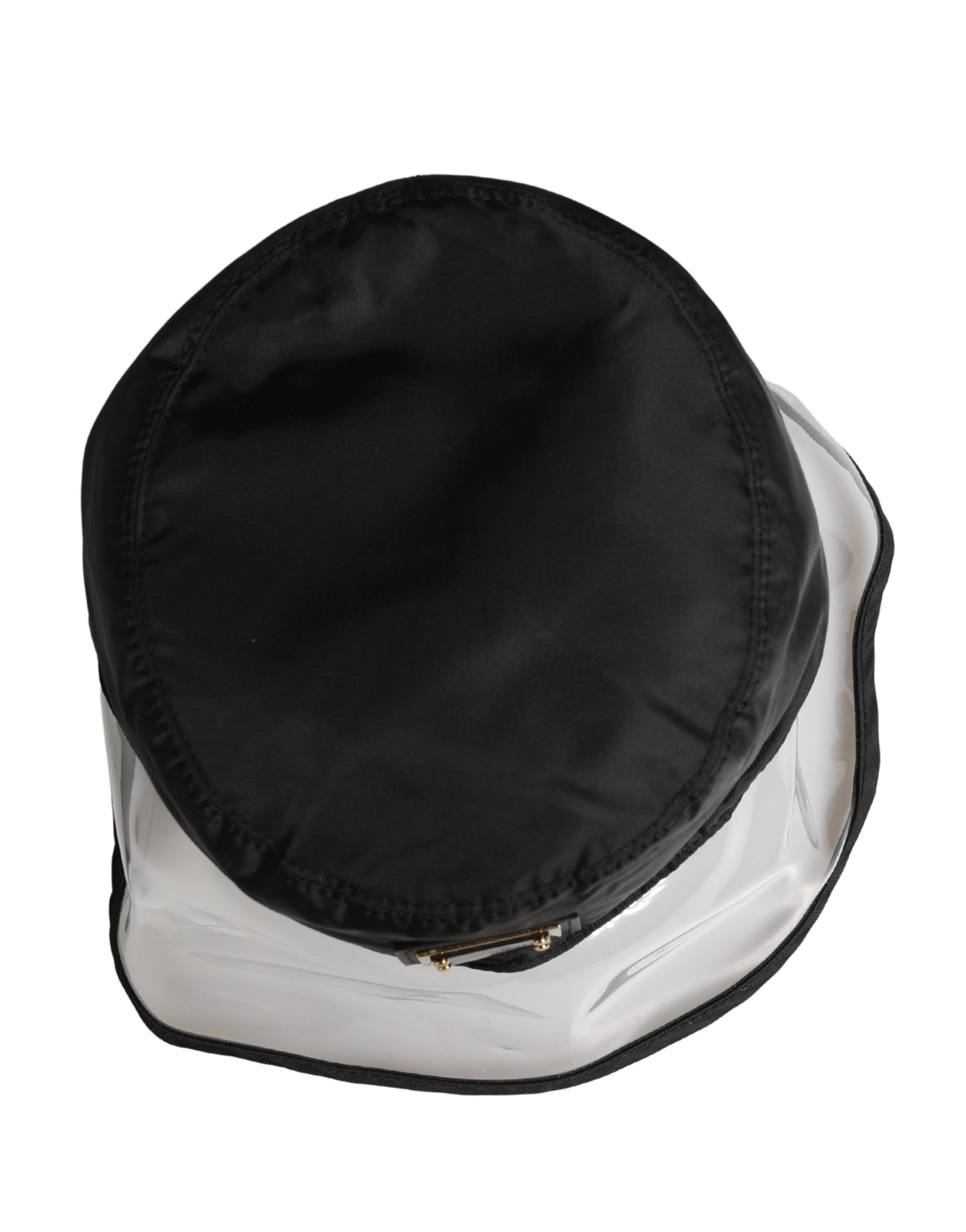 Dolce & Gabbana Men Black Plastic Fisherman Bucket Capello Hat - Image 4