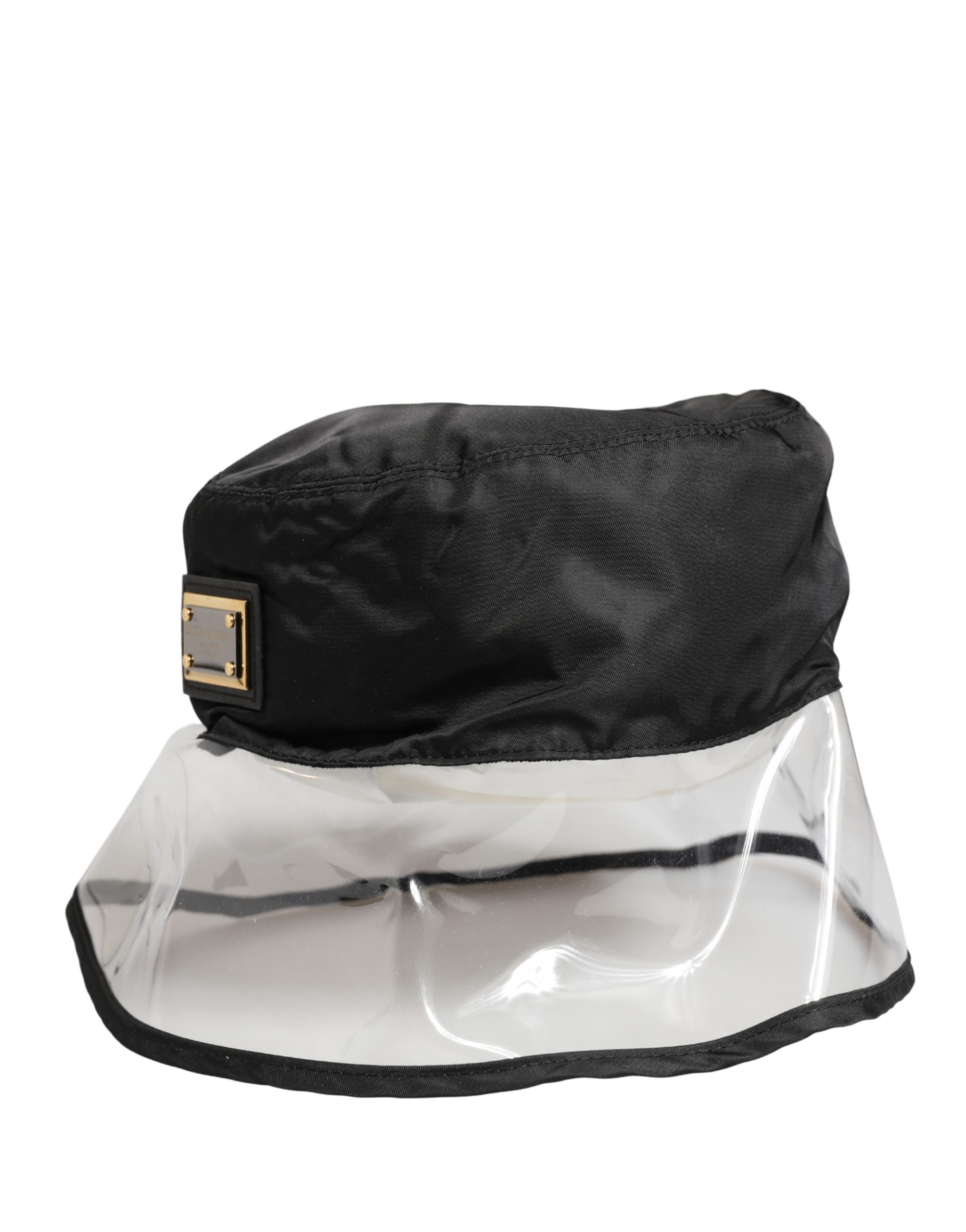 Dolce & Gabbana Men Black Plastic Fisherman Bucket Capello Hat - Image 5
