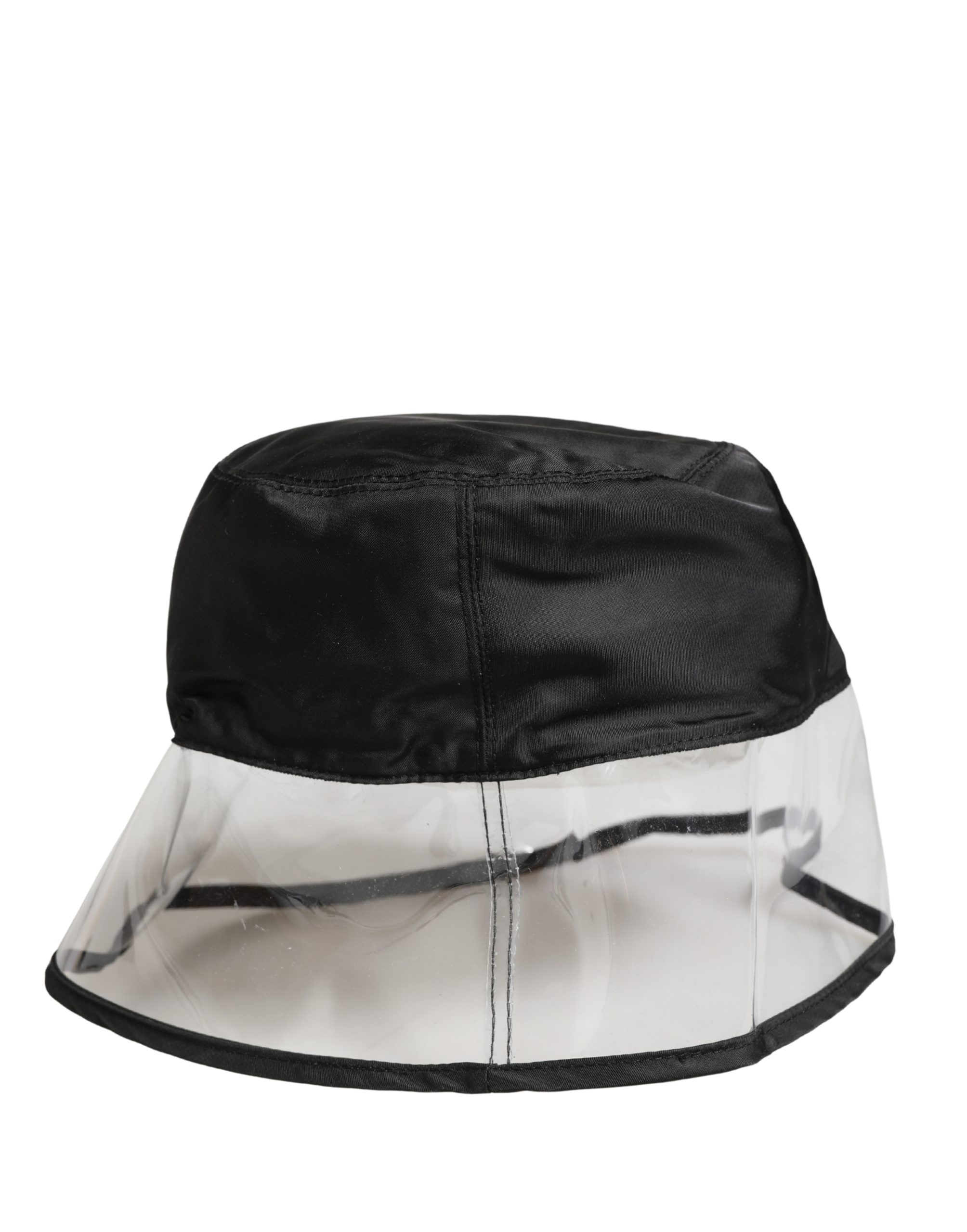 Dolce & Gabbana Men Black Plastic Fisherman Bucket Capello Hat - Image 6