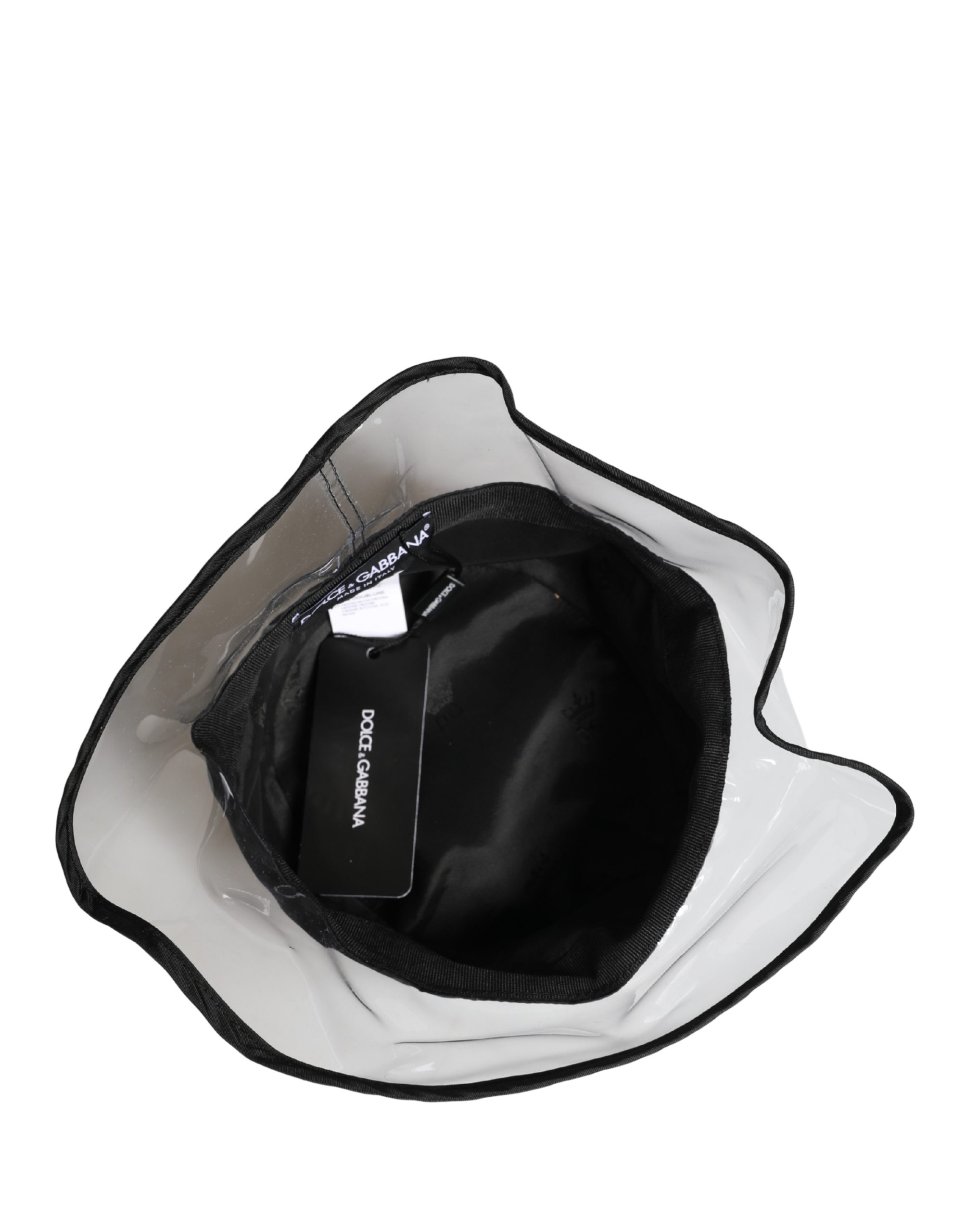 Dolce & Gabbana Men Black Plastic Fisherman Bucket Capello Hat - Image 7