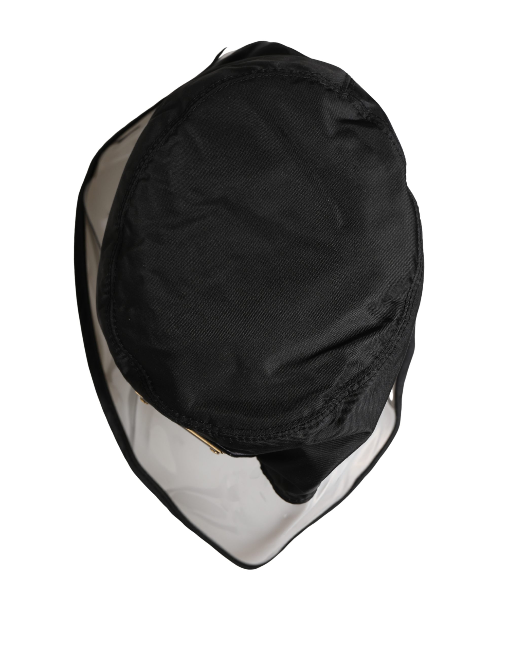 Dolce & Gabbana Men Black Plastic Fisherman Bucket Capello Hat - Image 4
