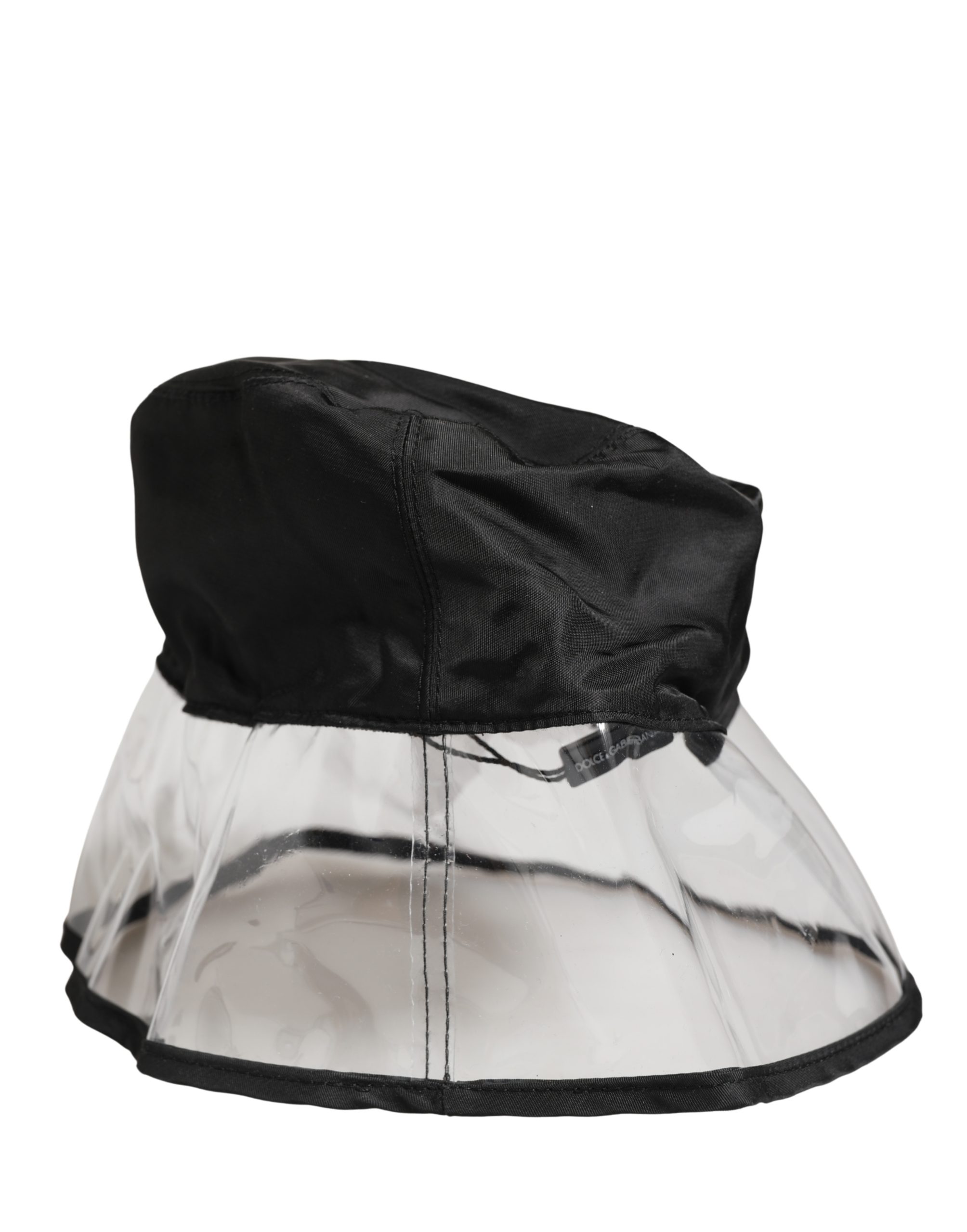 Dolce & Gabbana Men Black Plastic Fisherman Bucket Capello Hat - Image 5