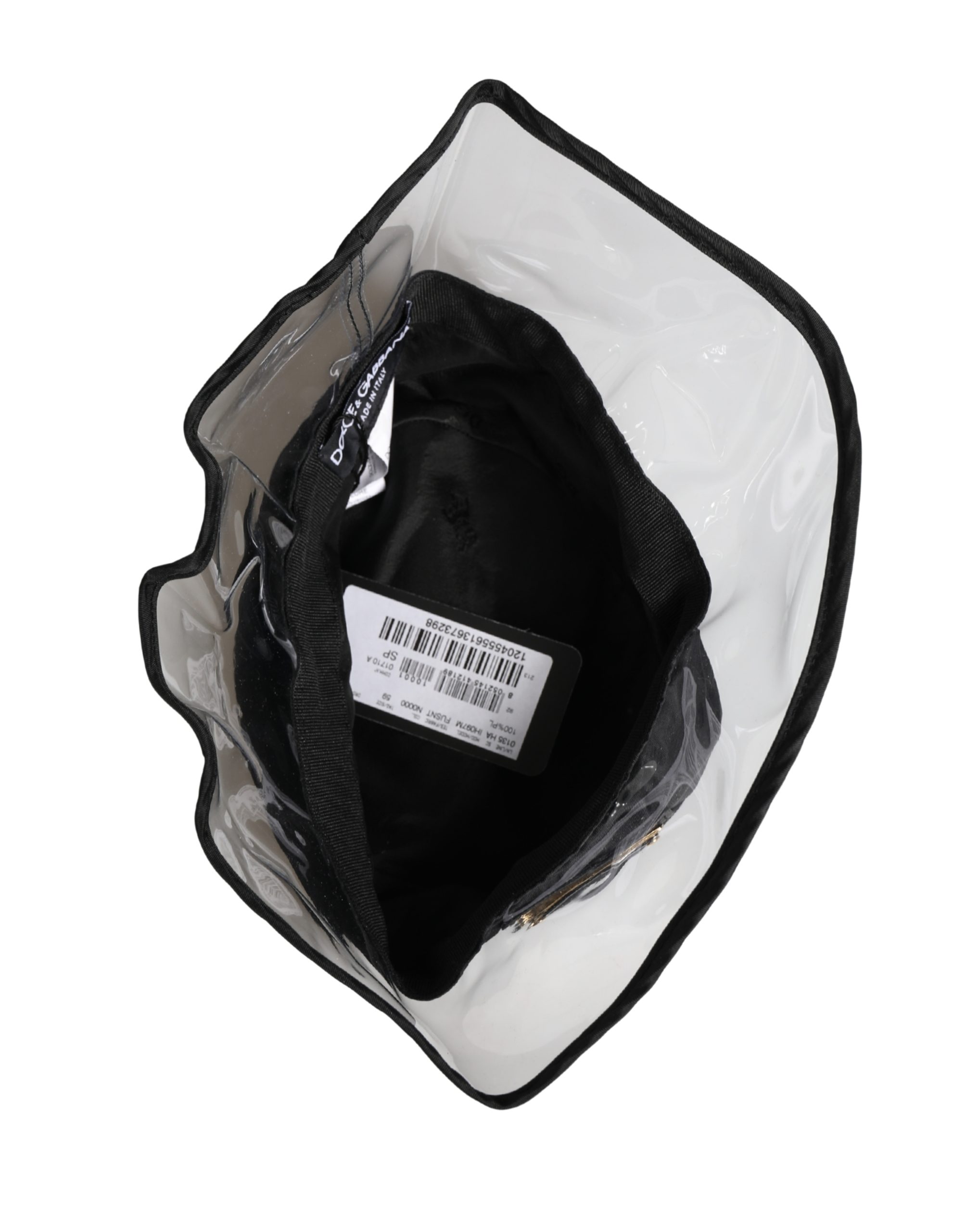 Dolce & Gabbana Men Black Plastic Fisherman Bucket Capello Hat - Image 6