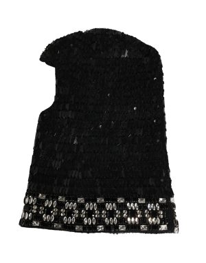 Dolce & Gabbana Black Wool Crystal Embellished Balaclava Hat