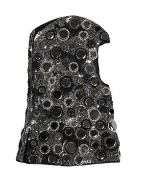 Dolce & Gabbana Black Wool Crystal Embellished Balaclava Hat