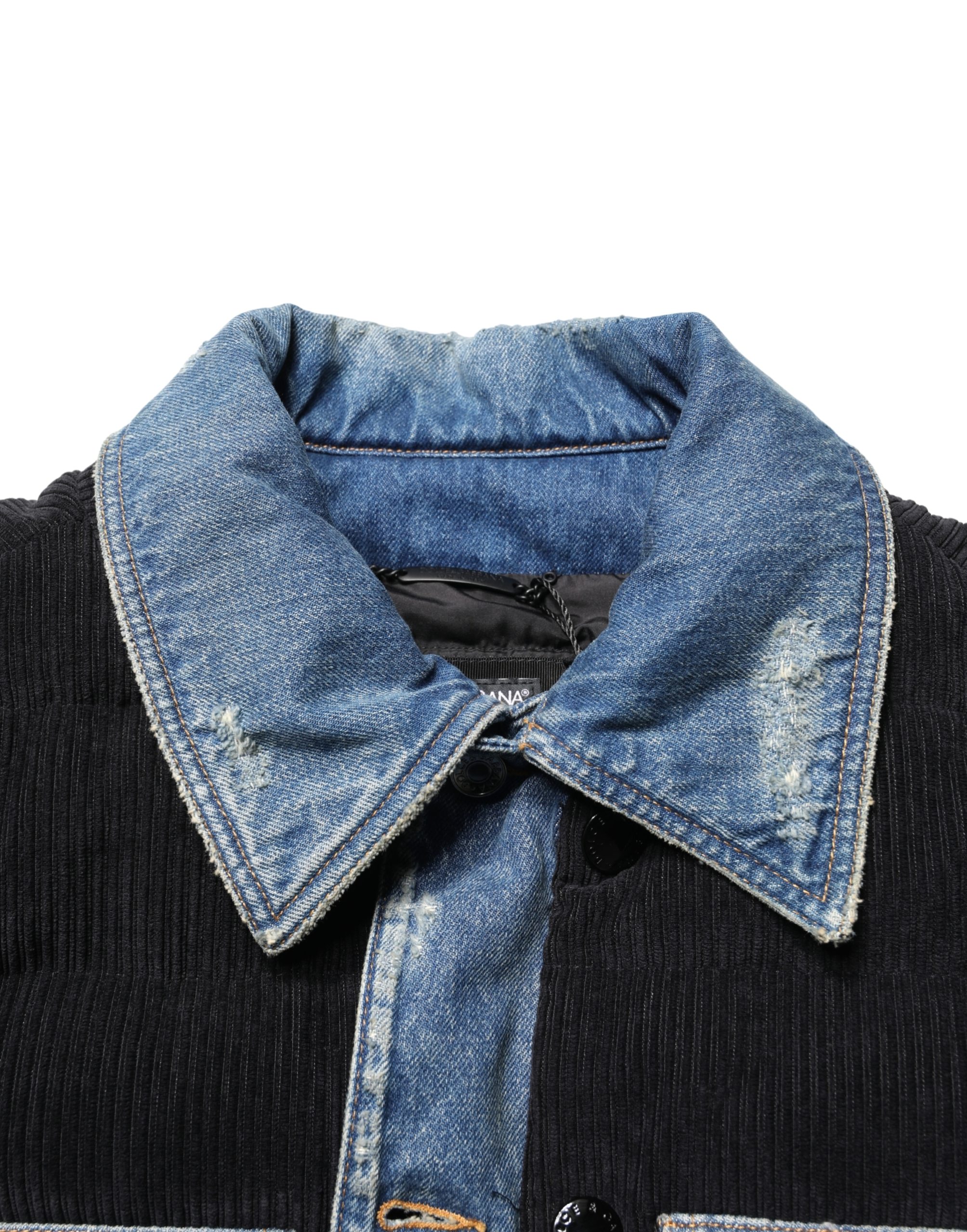 Dolce & Gabbana Black Blue Cotton Denim Blouson Men Jacket - Image 7