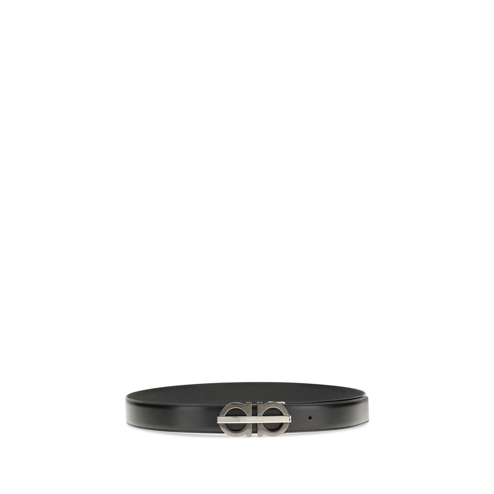 Ferragamo Black Calf Leather Bos Taurus Regular Belt - Image 2