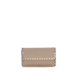 Valentino Garavani Beige Calf Leather Bos Taurus Wallet