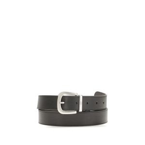 Valentino Garavani Black Calf Leather Bos Taurus Regular Belt
