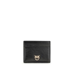 PINKO Black Calf Leather Bos Taurus Wallet