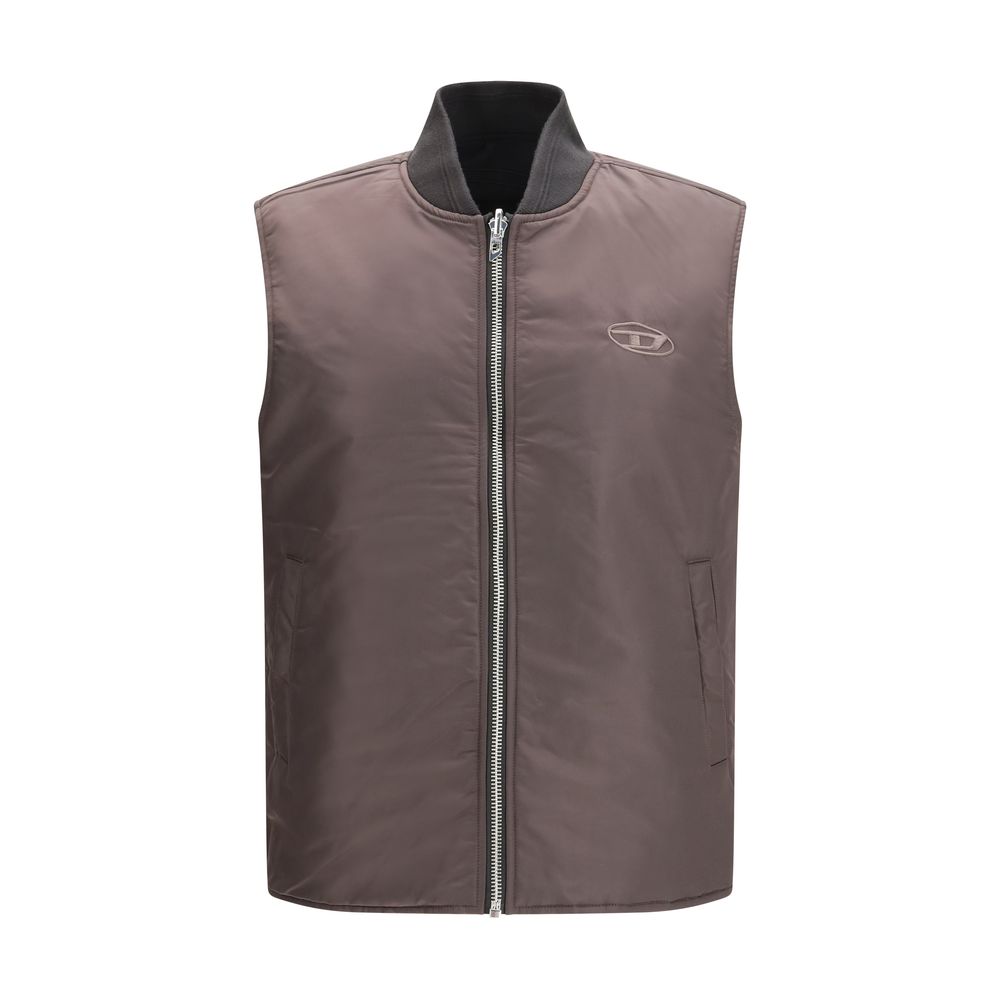 Diesel Brown Polyamide Sleeveless Jacket - Image 2