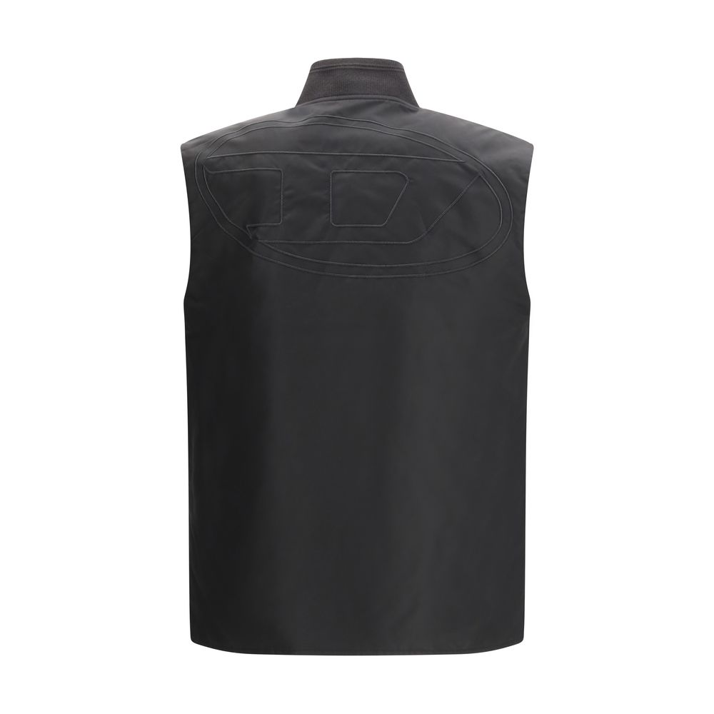 Diesel Brown Polyamide Sleeveless Jacket - Image 3