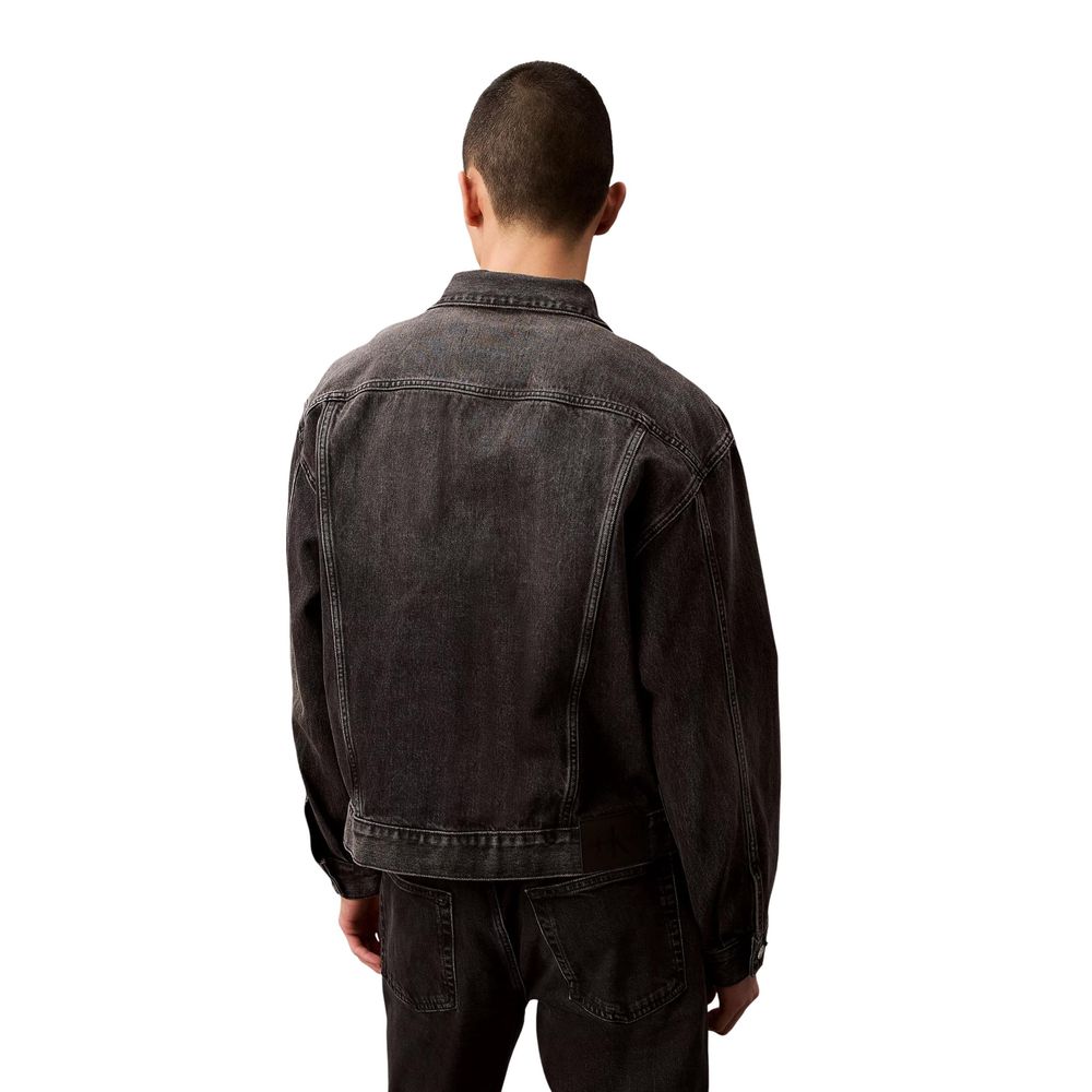 Calvin Klein Jeans Black Cotton Denim Jacket - Image 2