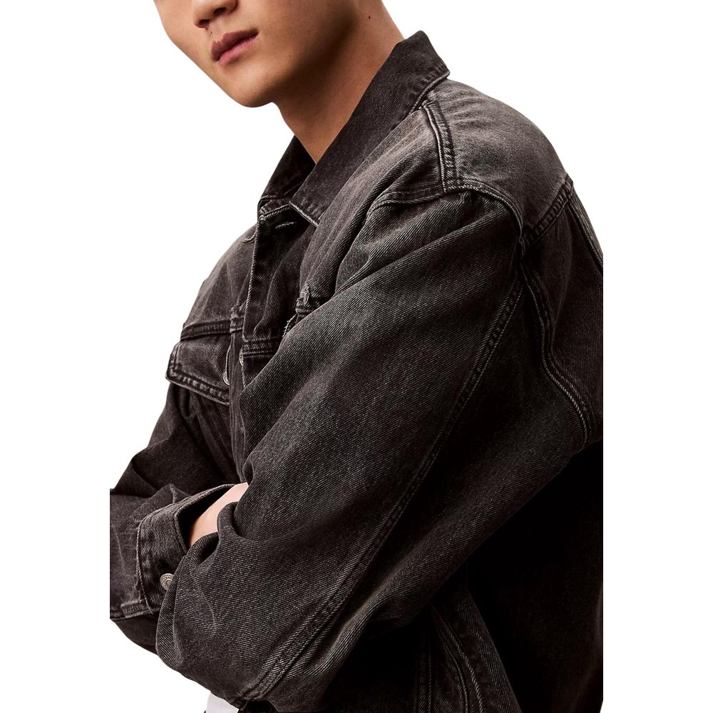 Calvin Klein Jeans Black Cotton Denim Jacket - Image 3