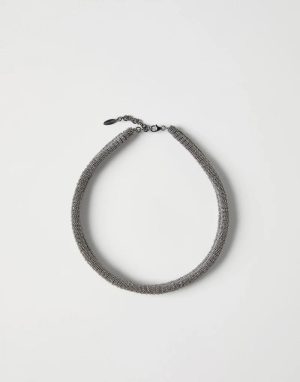 Brunello Cucinelli Gray Brass Necklace