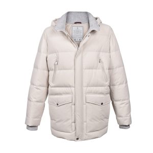Brunello Cucinelli White Polyamide Full-Length Jacket
