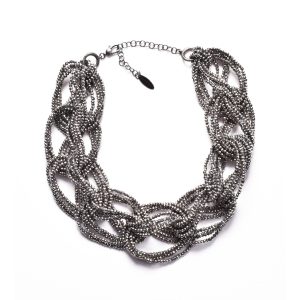 Brunello Cucinelli Silver Glass Necklace