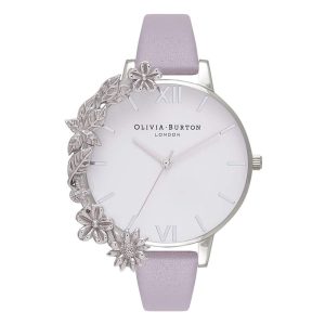 Olivia Burton Purple Artificial Leather Dress Watch