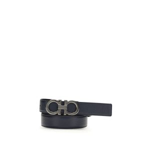 Ferragamo Blue Calf Leather Bos Taurus Regular Belt