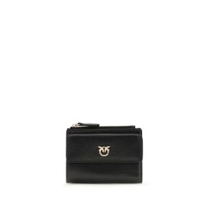 PINKO Black Calf Leather Bos Taurus Wallet