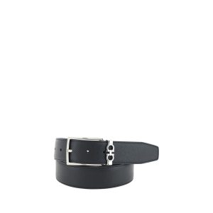 Ferragamo Black Calf Leather Bos Taurus Belt
