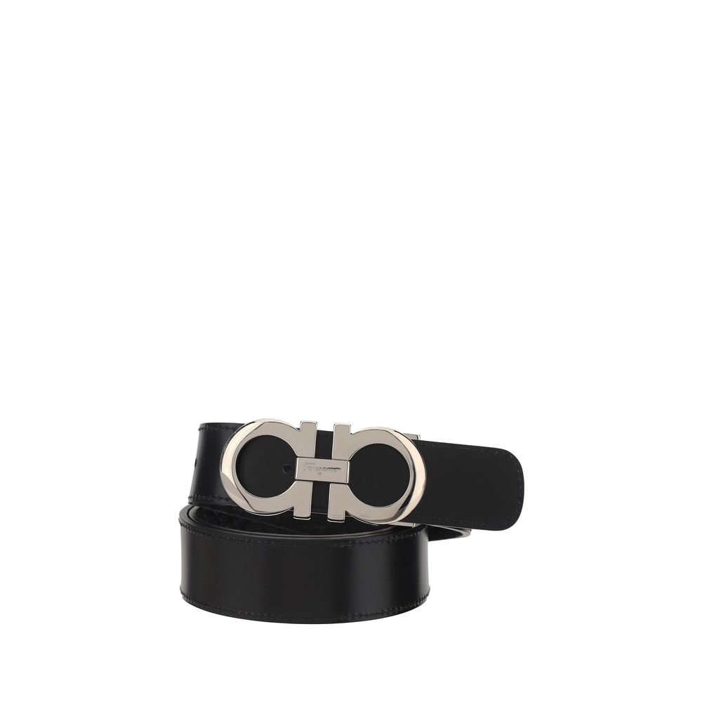 Ferragamo Black Calf Leather Bos Taurus Belt - Image 3
