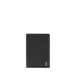 Saint Laurent Black Calf Leather Bos Taurus Wallet