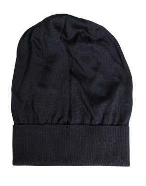 Dolce & Gabbana Black Solid Wool Knitted Winter Beanie Cap Hat