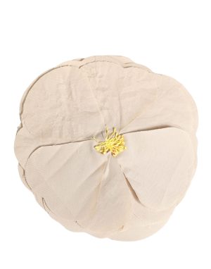 Dolce & Gabbana Beige Floral Motif Silk Blend Poplin Fabric Pin  Brooch