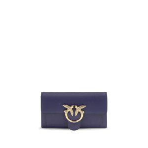 PINKO Blue Calf Leather Bos Taurus Wallet