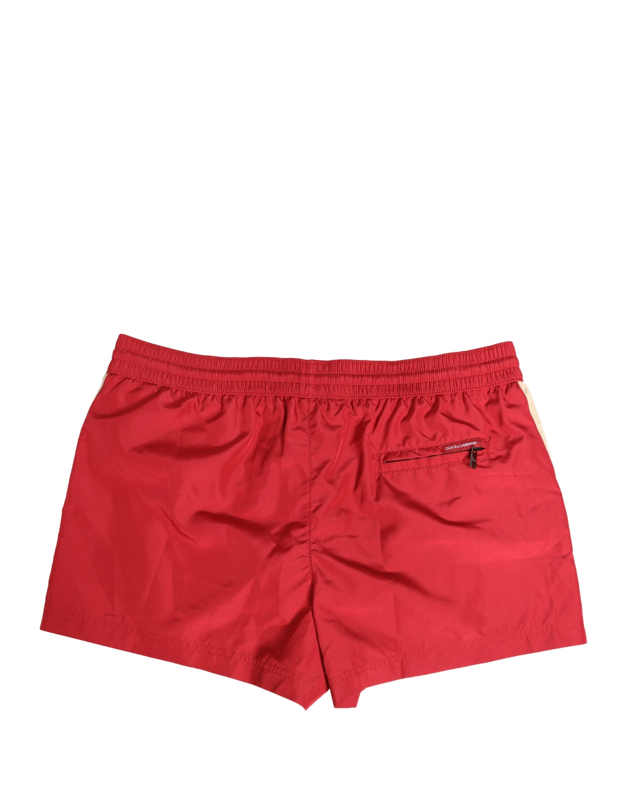 Dolce & Gabbana Red Polyester Men Drawstring Shorts Swimwear - Image 4