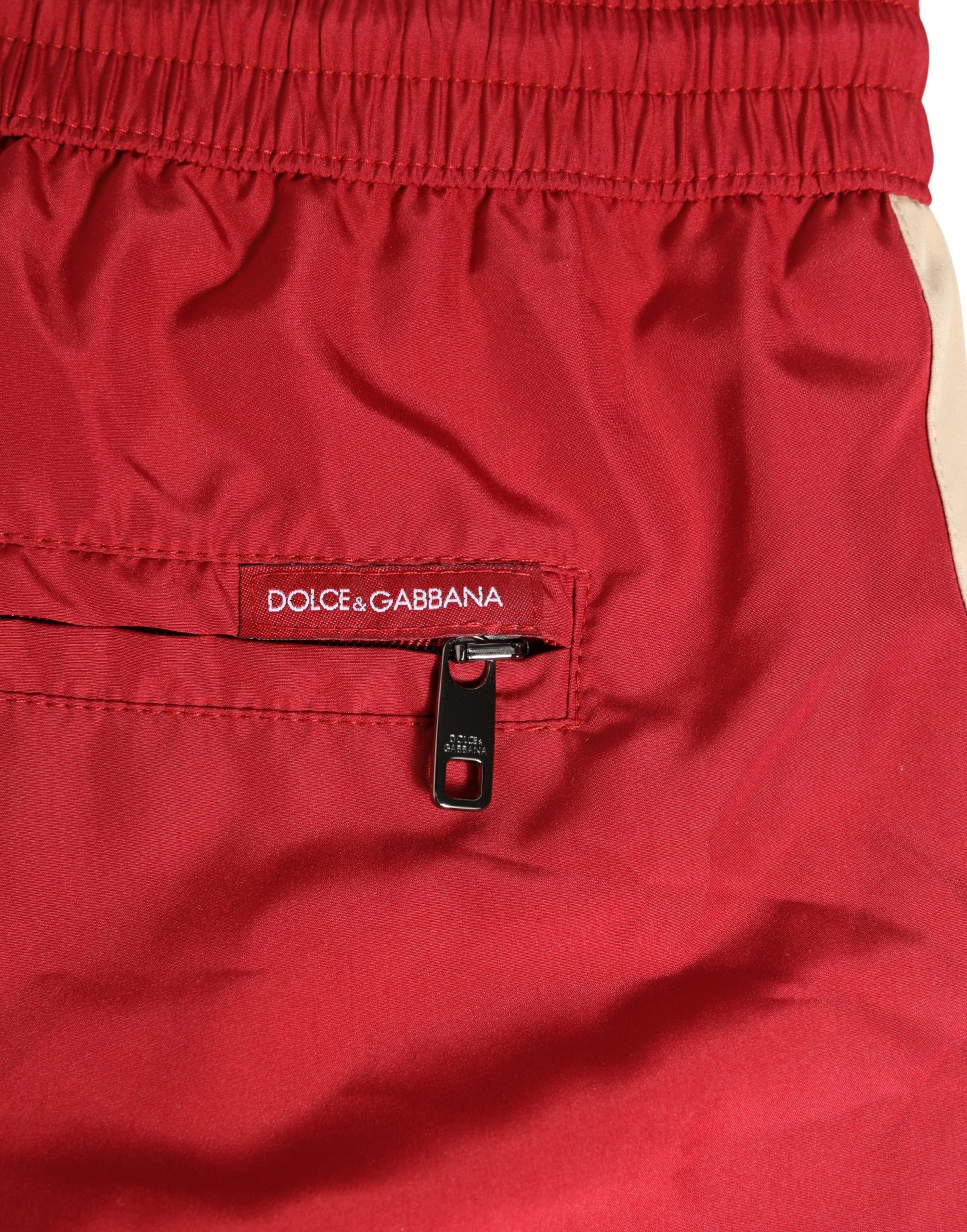 Dolce & Gabbana Red Polyester Men Drawstring Shorts Swimwear - Image 5