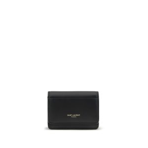 Saint Laurent Black Calf Leather Bos Taurus Wallet