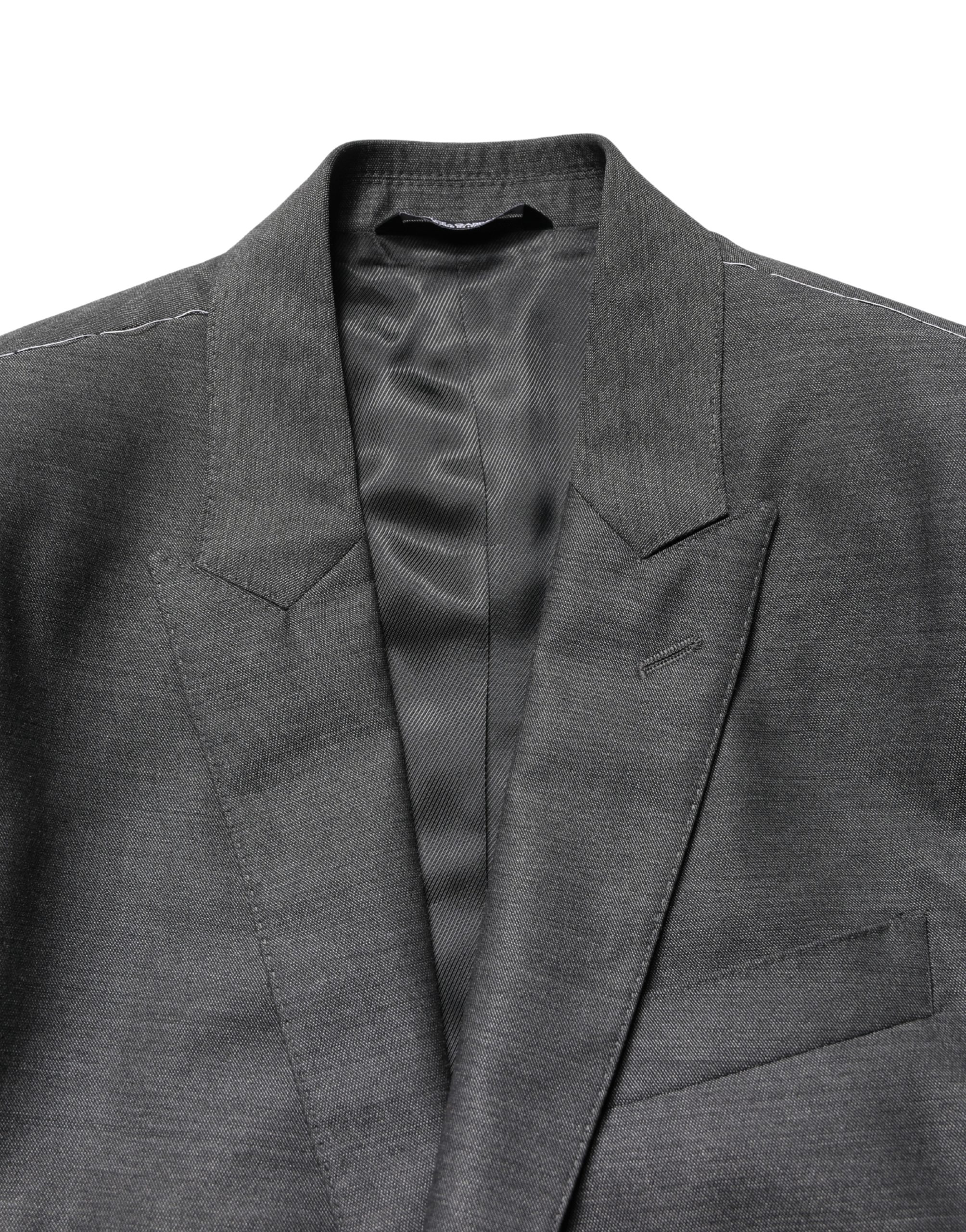 Dolce & Gabbana Dark Gray Wool Slim Fit Coat Jacket Blazer - Image 7