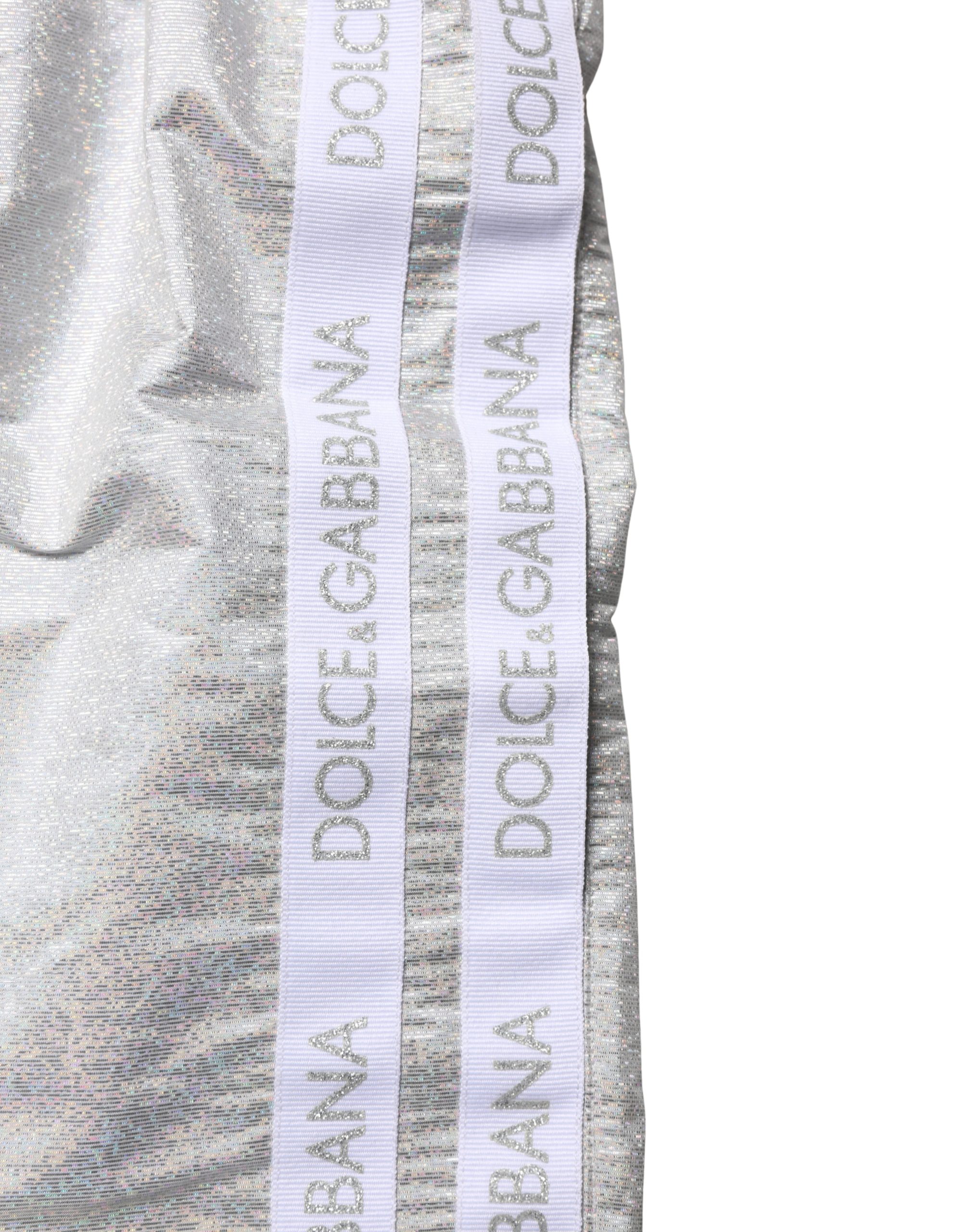 Dolce & Gabbana Silver Polyester Drawstring Men Shorts Swimwear - Image 5