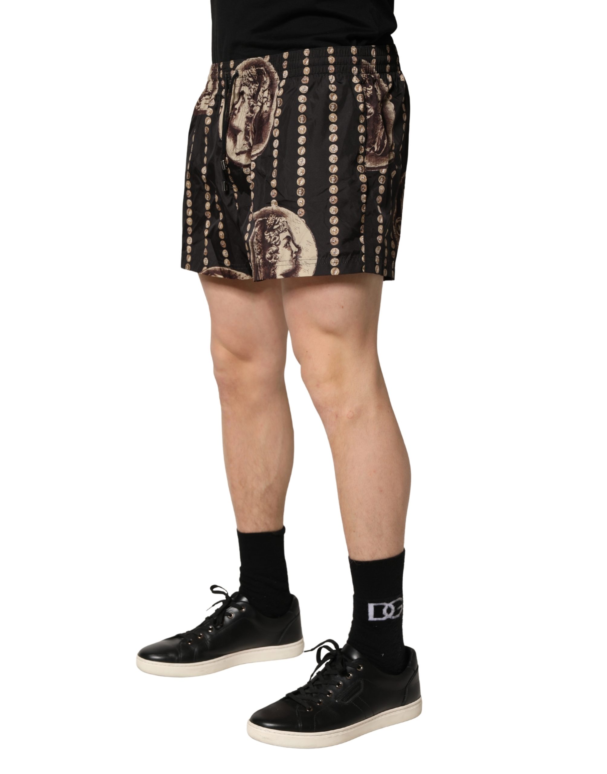Dolce & Gabbana Black Roman Coin Print Swim Shorts Swimwear - Image 3