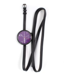 666BARCELONA Black Leather Dress Watch