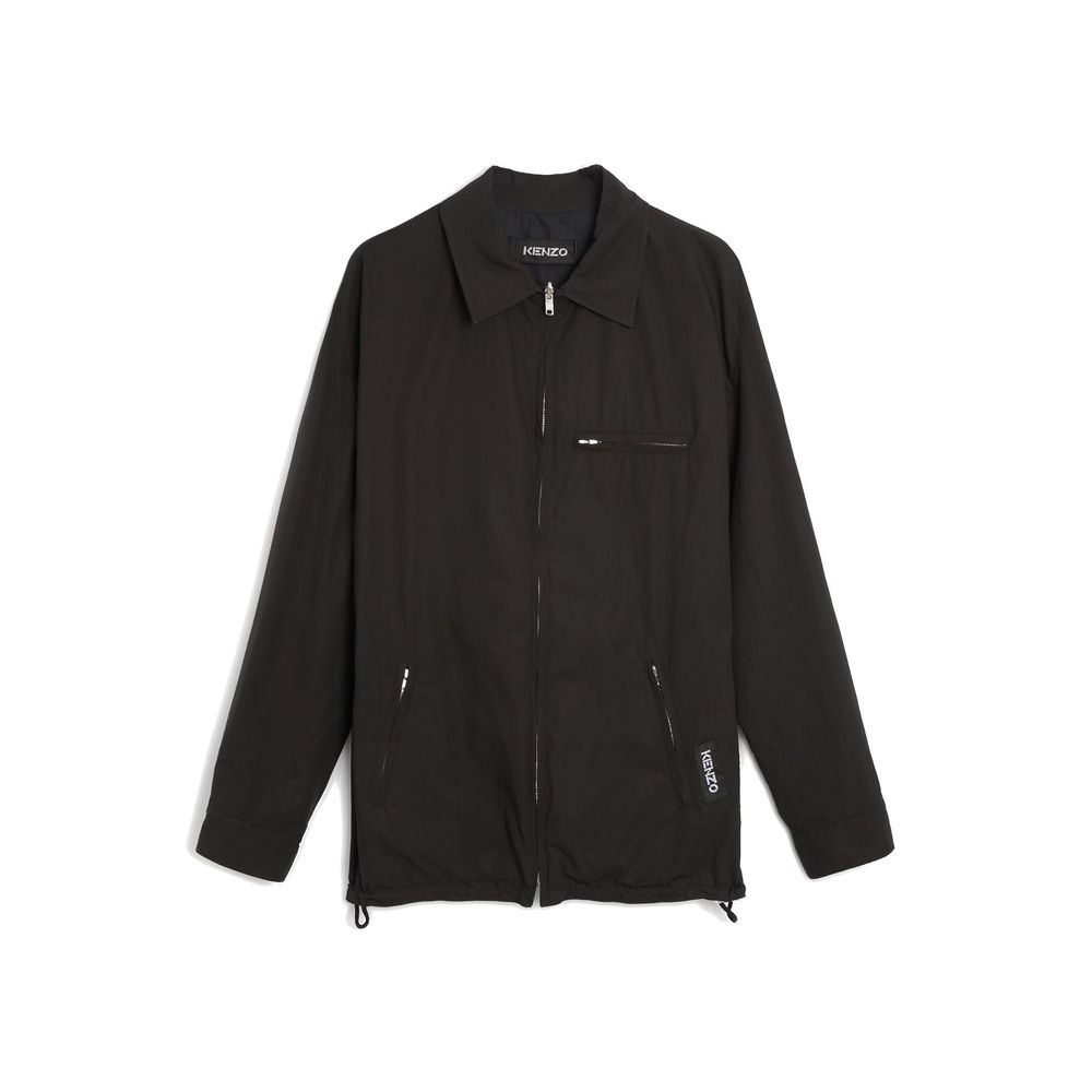 Kenzo Black Cotton Full-Length Jacket - Image 3