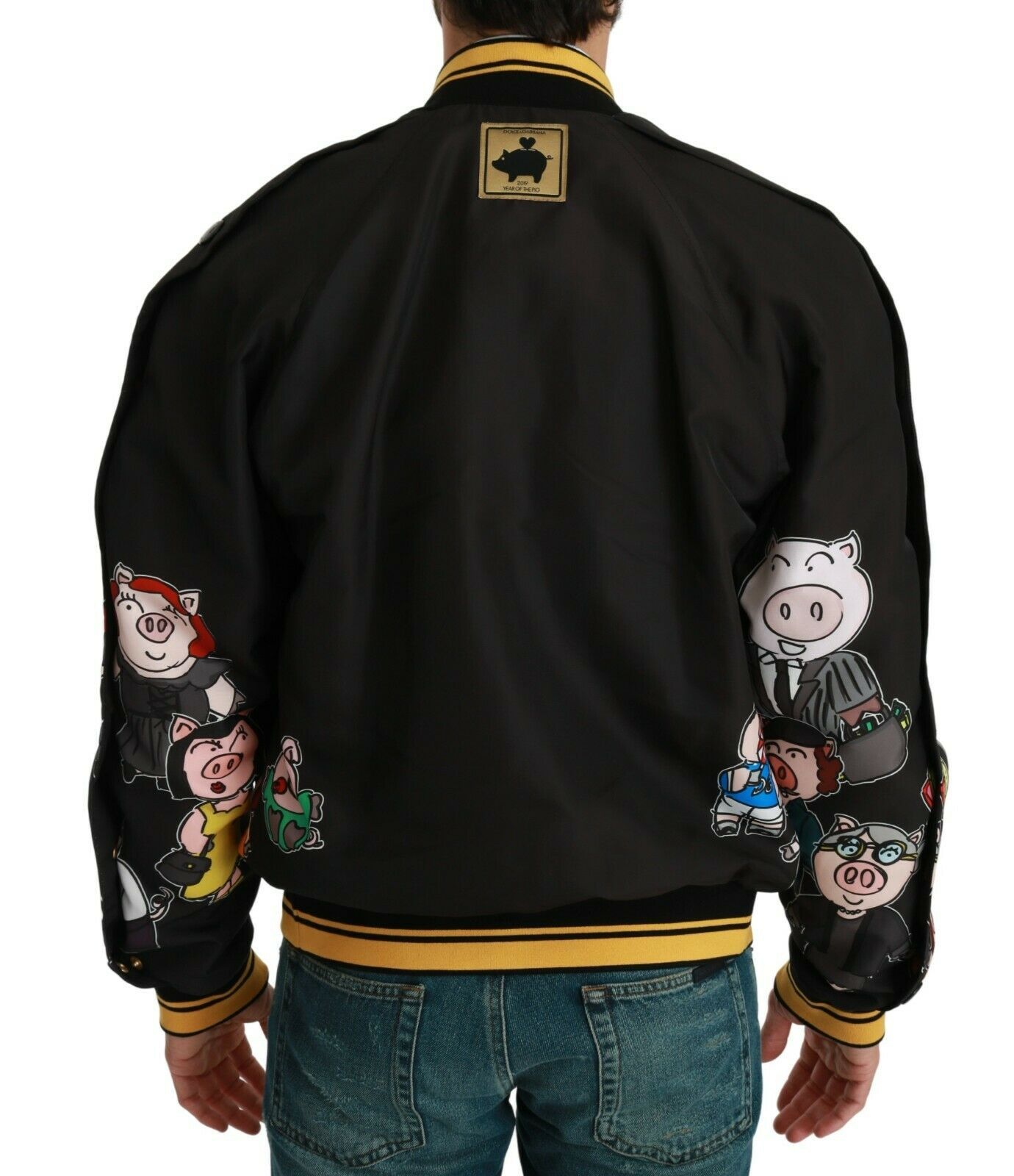 Dolce & Gabbana Black YEAR OF THE PIG Bomber Jacket - Image 2