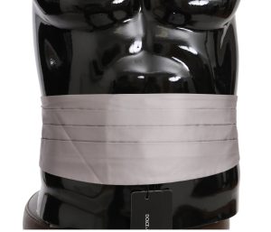 Dolce & Gabbana Gray Men Waist Belt 100% Silk Cummerbund