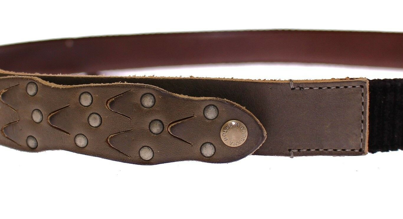 Dolce & Gabbana Brown Leather Logo Cintura Gürtel Belt - Image 4
