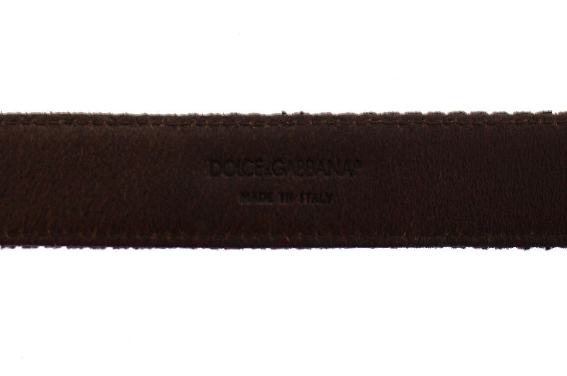 Dolce & Gabbana Brown Leather Logo Cintura Gürtel Belt - Image 6