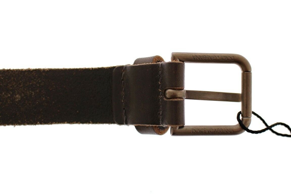 Dolce & Gabbana Brown Leather Logo Cintura Gürtel Belt - Image 7