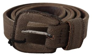 Costume National Brown Leather Logo Buckle Waist Belt