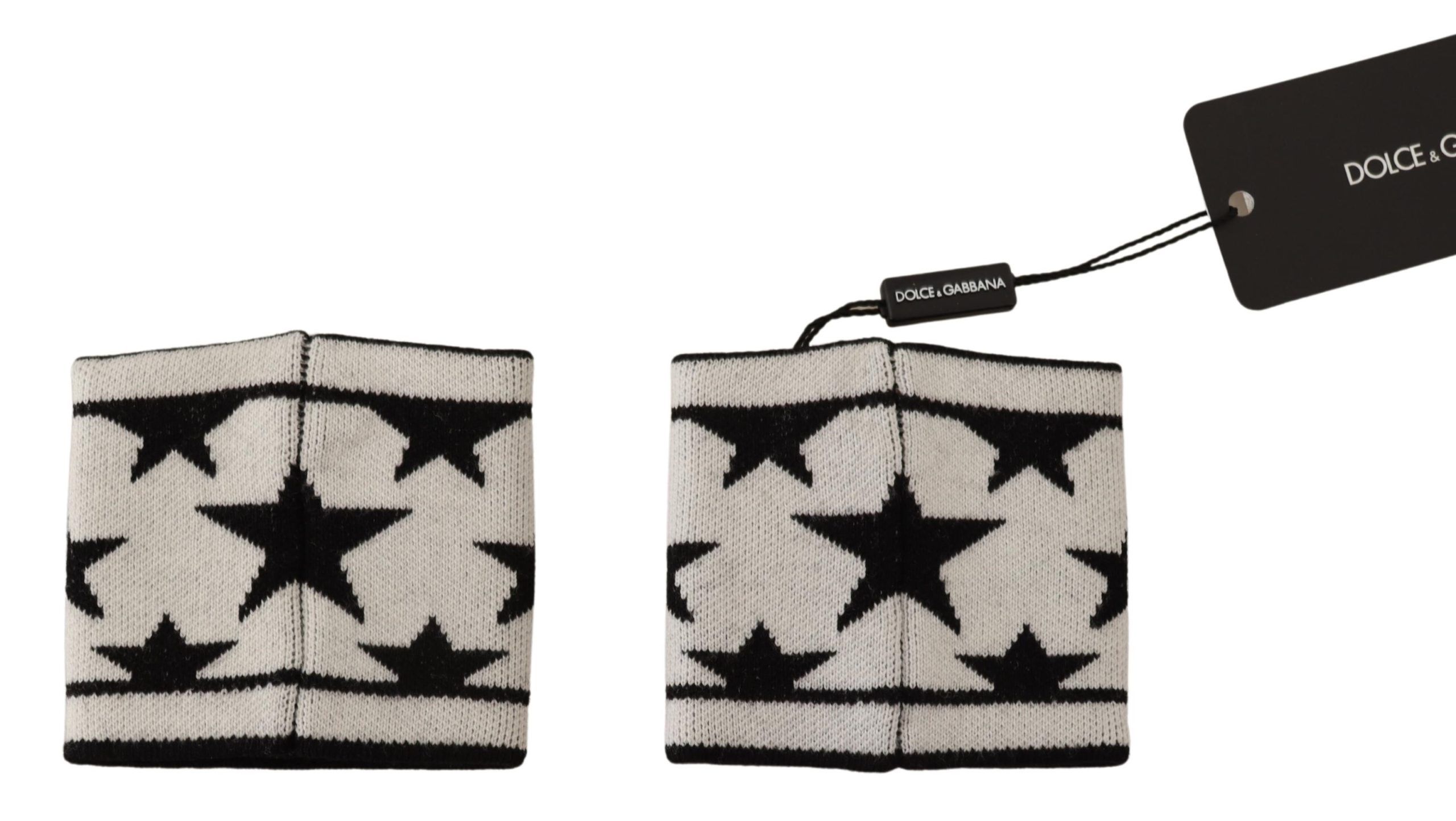 Dolce & Gabbana White Black Wool Logo #DGMILLENNIALS Wristband - Image 4