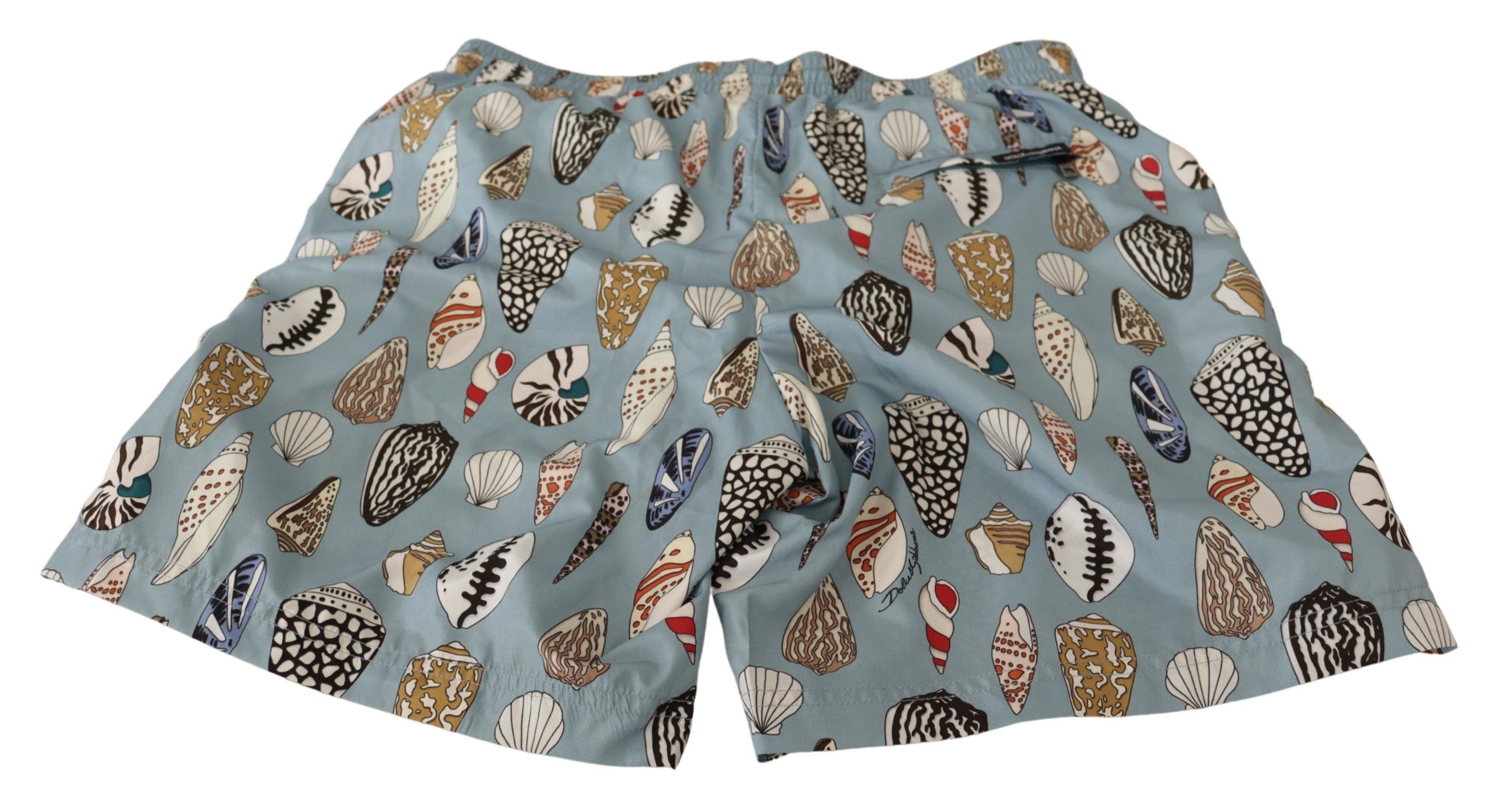 Dolce & Gabbana Blue Seashell Beachwear Swimwear Shorts - Image 5