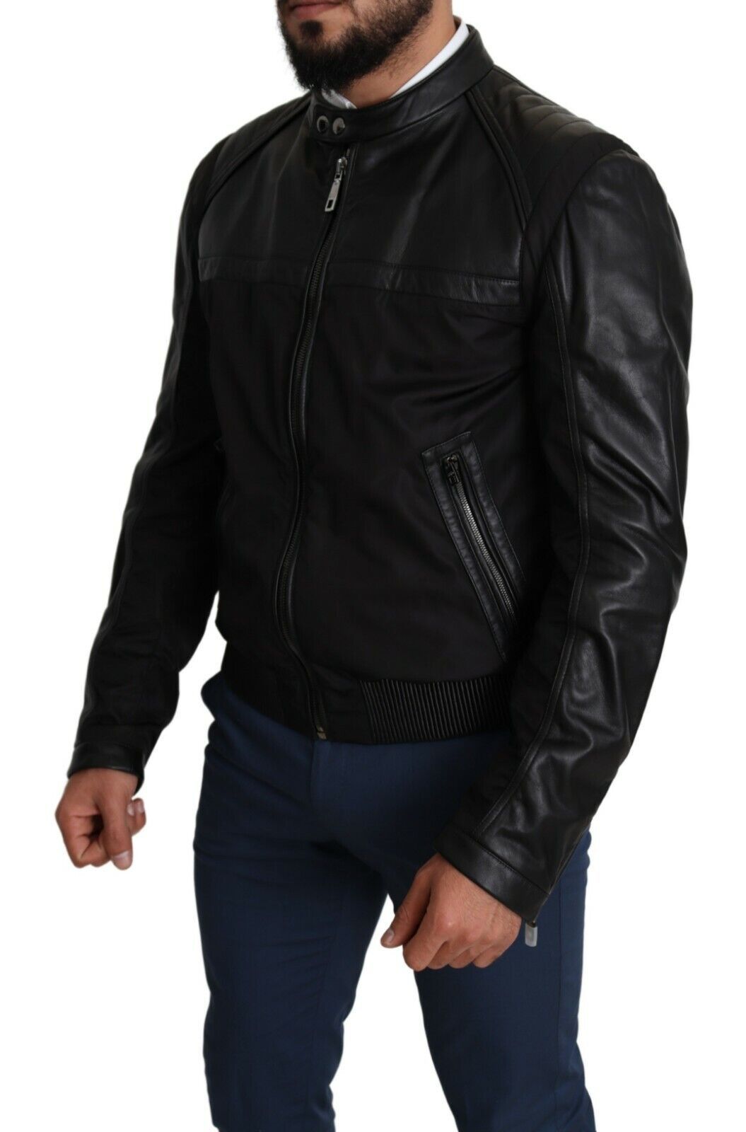 Dolce & Gabbana Black Nylon Full Zip Men Bomber Coat Jacket - Image 2
