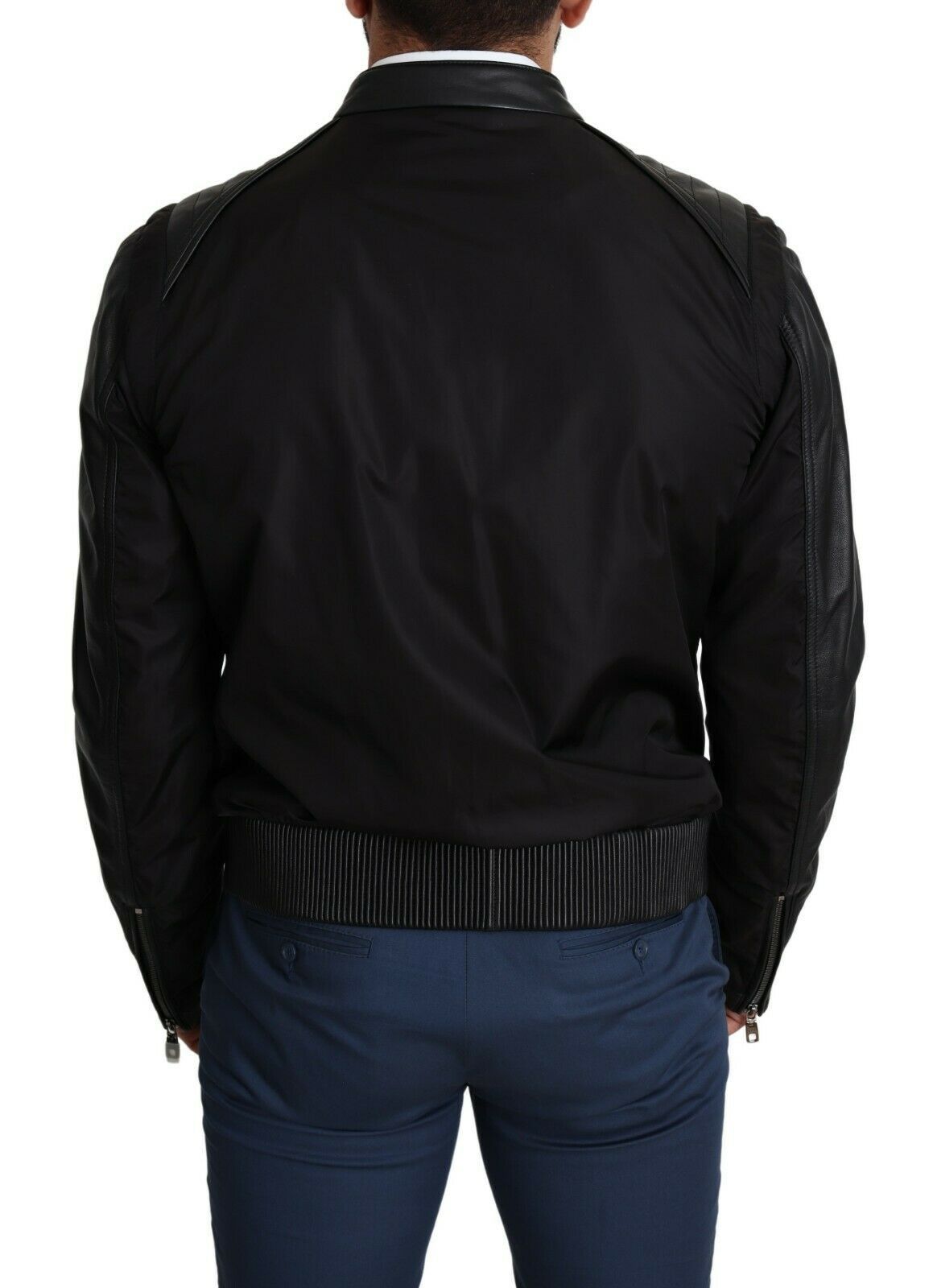 Dolce & Gabbana Black Nylon Full Zip Men Bomber Coat Jacket - Image 3